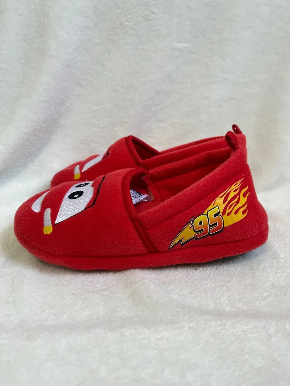 Disney Pixar Car's Lightening McQueen Soft Slippers Size Big Kid 2/3